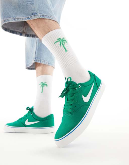 Nike SB – Chron 2 – Zielono-białe płócienne buty sportowe, 3 z 5