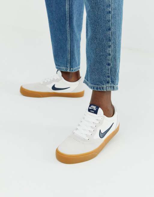 Nike SB - Chron - Baskets à semelle en caoutchouc - Blanc ASOS