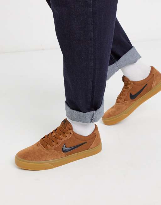 Nike SB - Chron - Baskets en daim - Marron | ASOS