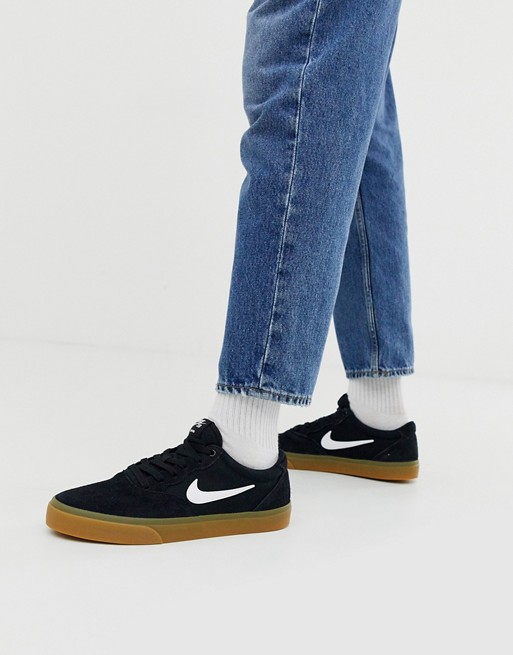 Nike SB Chron canvas and suede trainer in black