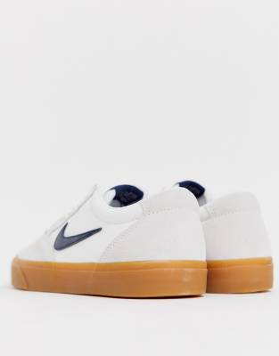 nike sb chron in white with gum sole