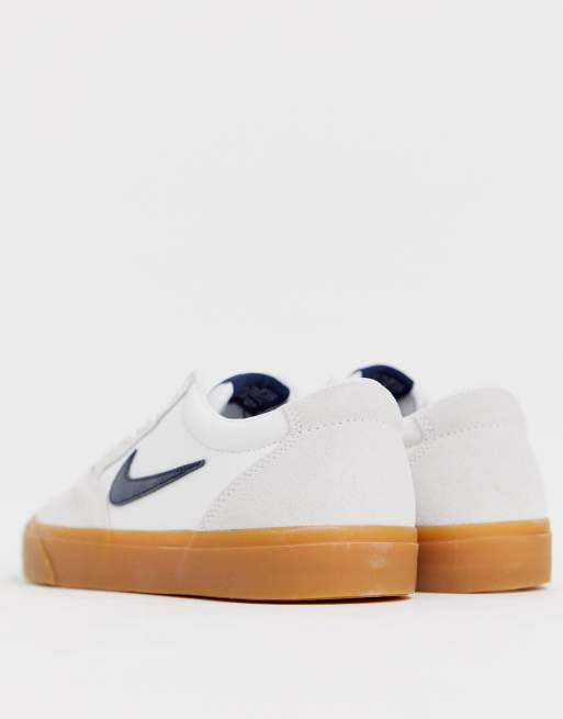 White nike with outlet gum sole