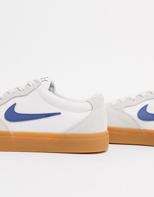 nike sb chron in white with gum sole