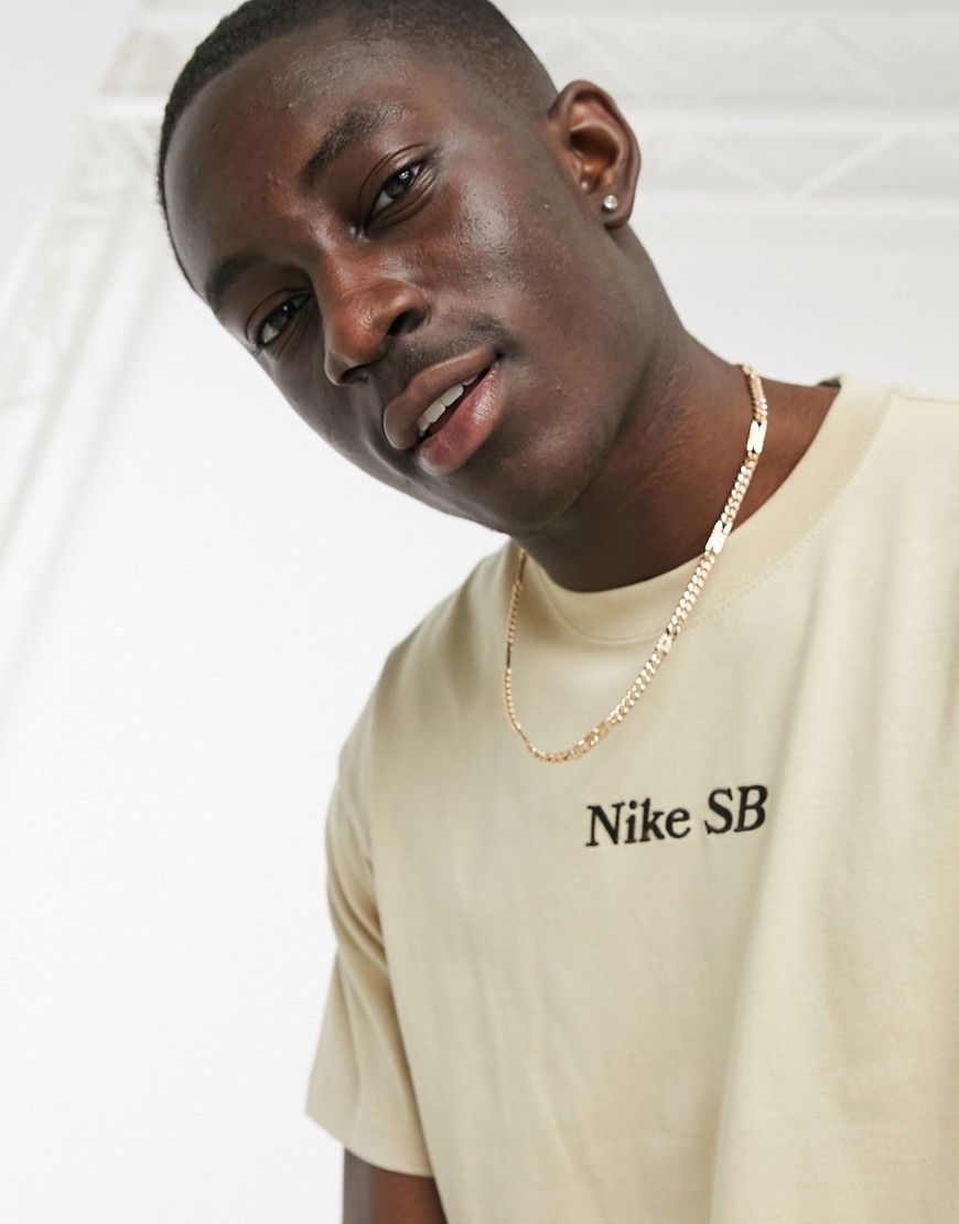 Nike SB Classic logo t-shirt in light sand-Beige