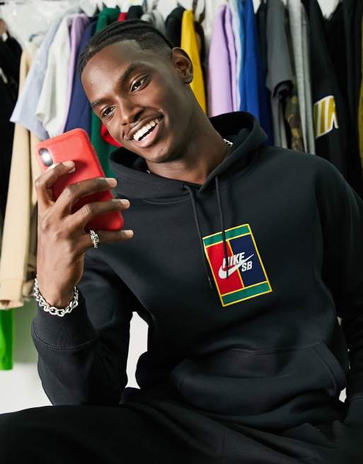 Nike SB – Court – Kapuzenpullover in Schwarz mit Logo