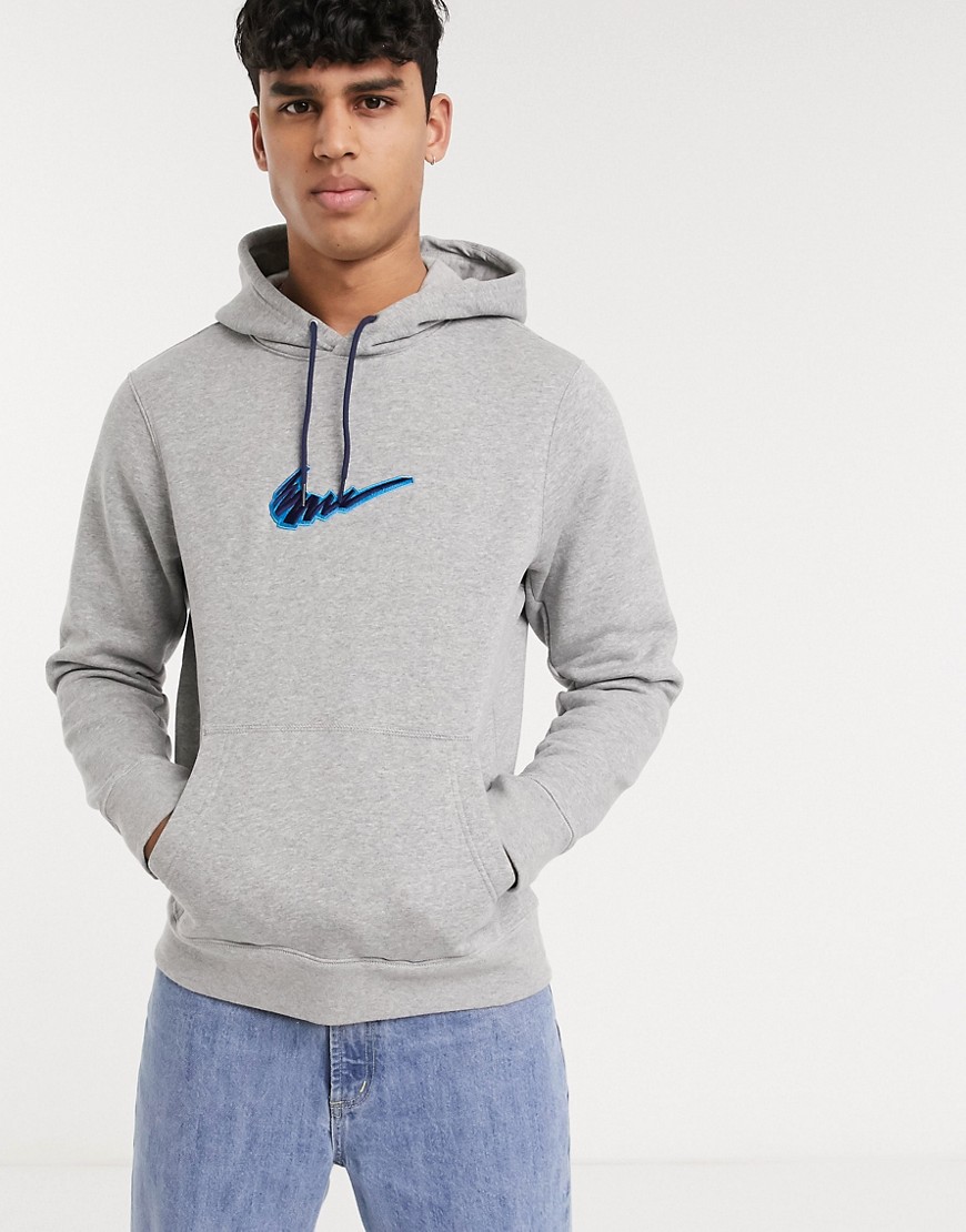Nike SB embroidered logo hoodie in grey