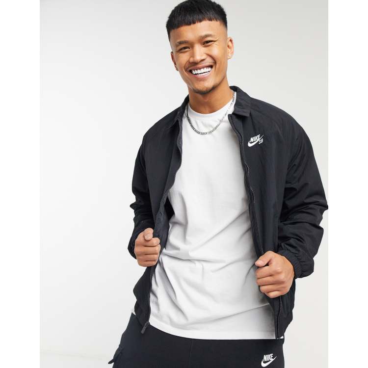 Knooppunt Beschikbaar snorkel Nike SB Essentials zip-through coach jacket in black | ASOS