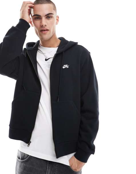 Nike SB Esssential full zip hoodie in black - view 1