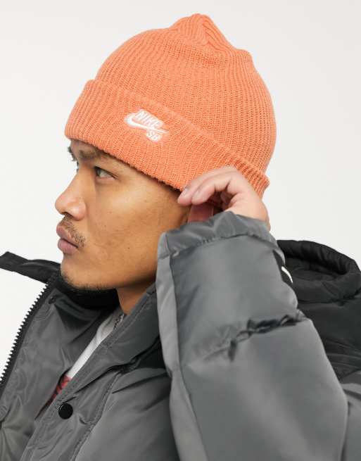 Okkernoot banner Memo Nike SB fisherman beanie in dusty orange | ASOS