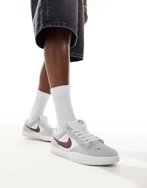 Nike SB Force 58 trainers in grey and red - view 1