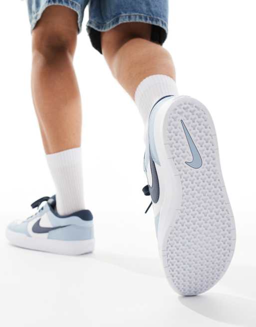 Nike – SB Force 58 – Vita, grå och marinblå träningsskor, 3 av 5