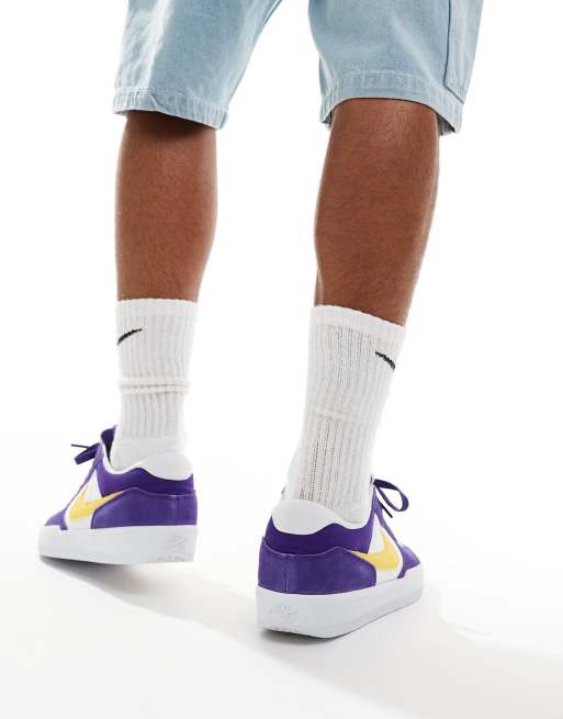 Nike – SB Force 58 – Wildleder-Sneaker in Lila, Weiß und Gelb, 2 von 5