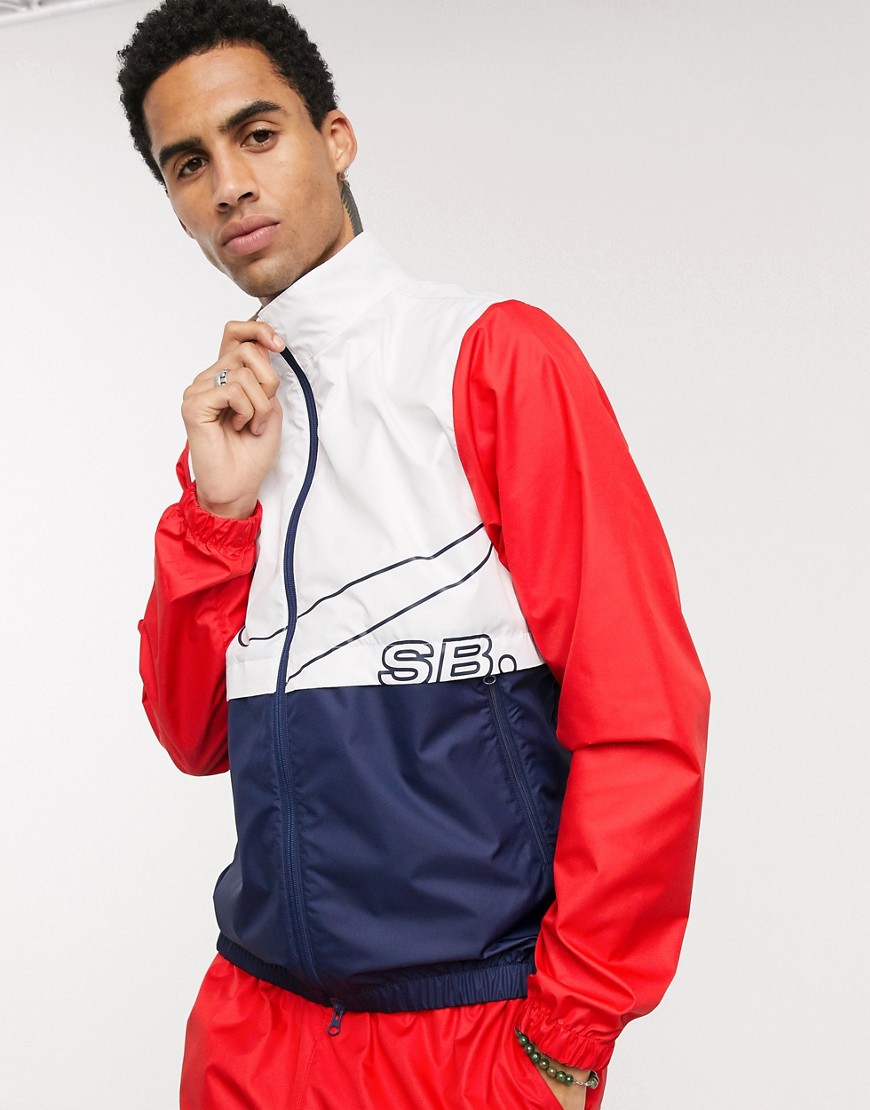 Nike SB - Giacca sportiva colourblock bianca/rossa/blu-Bianco