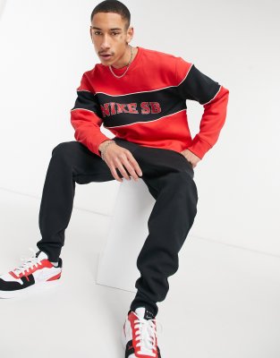 Nike SB HBR crew neck sweatshirt in red 