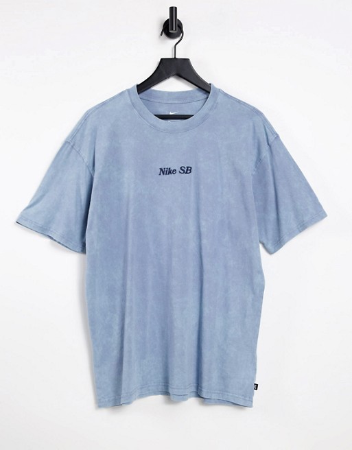 Nike washed t-shirt in light blue