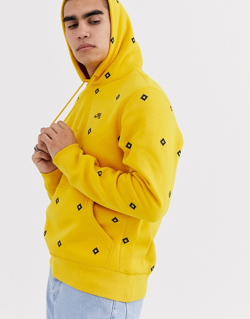 Nike SB - Hoodie zonder sluiting met print in geel