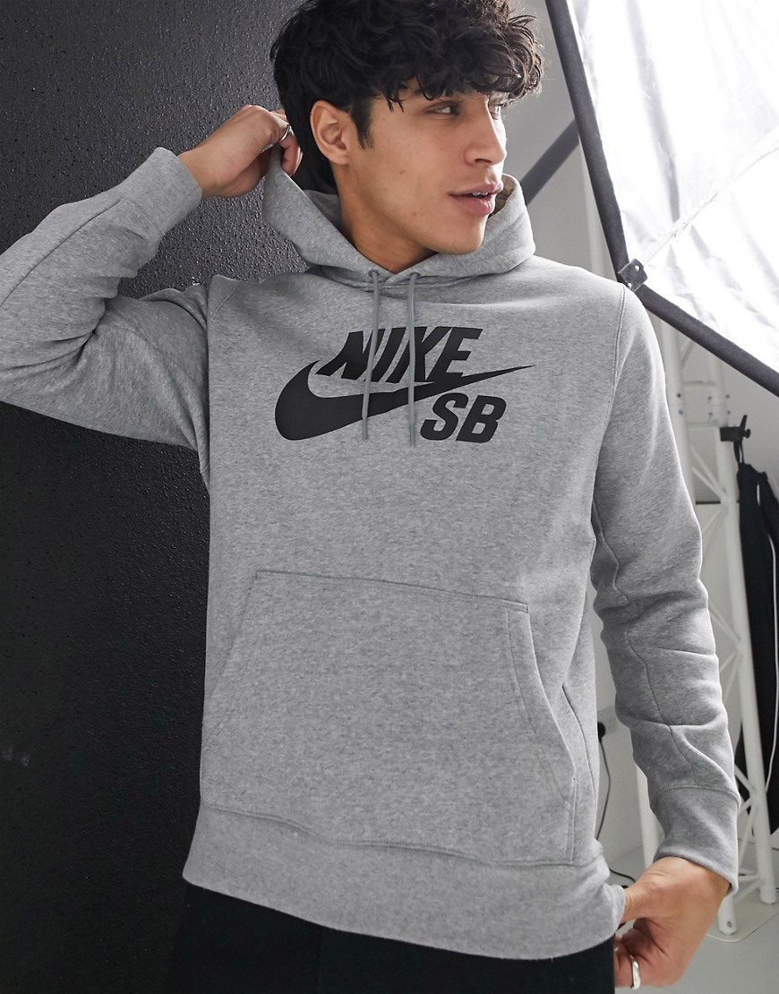 Nike - SB - Hoodie met logo in grijs