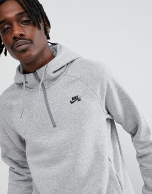 Nike SB Icon Half Zip Hoodie In Grey 