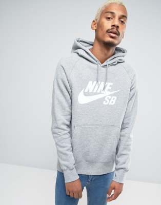 Nike SB Icon Pullover Hoodie In Grey 846886 063