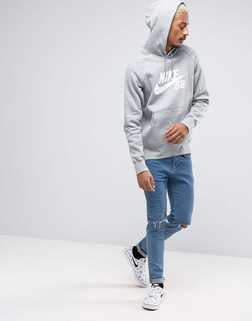 Gray nike sb on sale hoodie