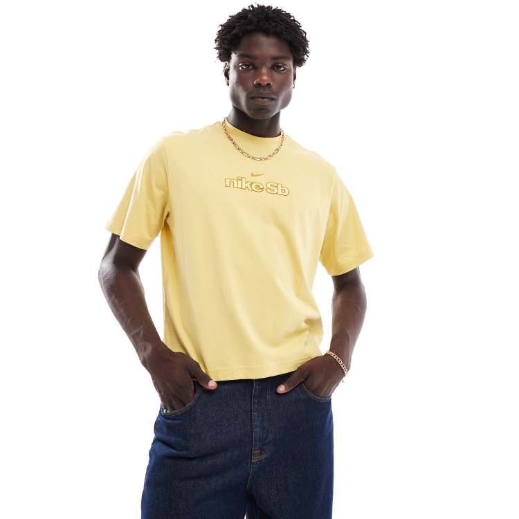 Nike SB Kastiges T Shirt in Gelb mit Grafikprint ASOS