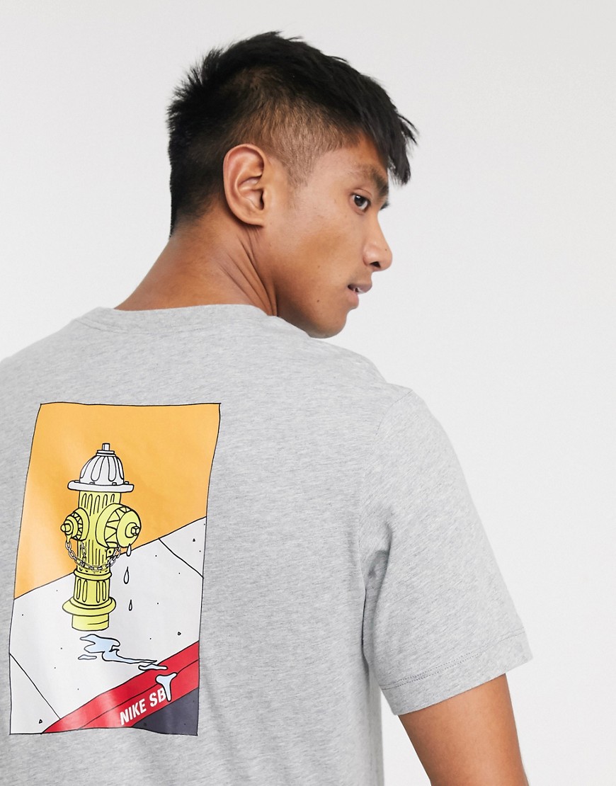 Nike SB Lincon & 17th – Grå t-shirt med tryck på bröstet och ryggen