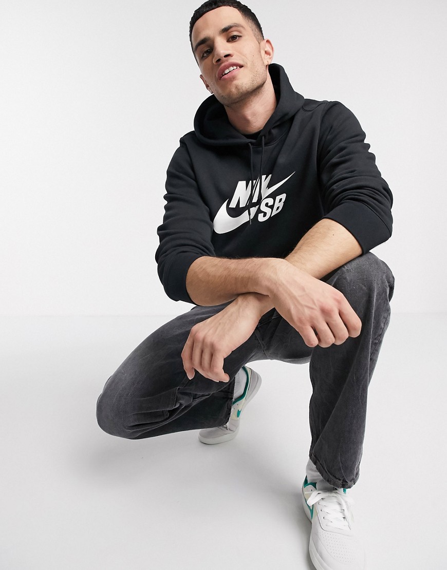 Nike SB logo hoodie in black
