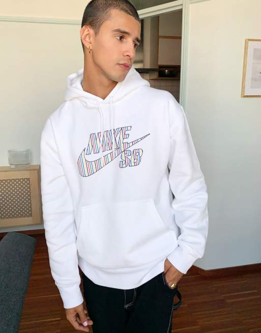 Nike SB logo hoodie in white