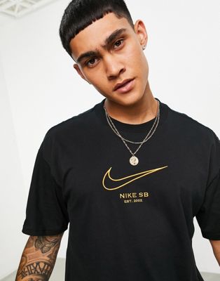 Nike SB Luxury embroidered logo t-shirt in black | ASOS