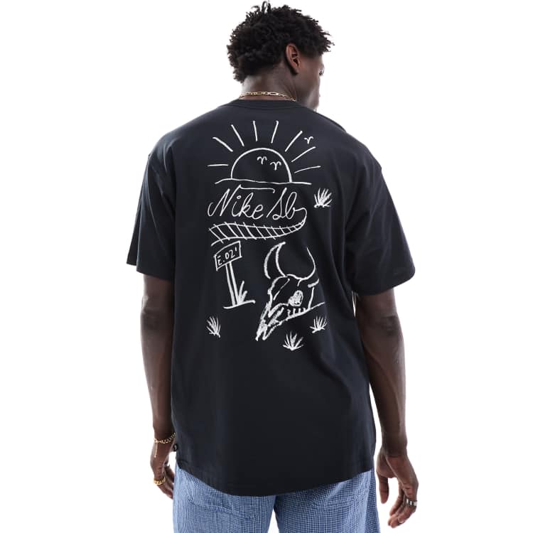 Nike SB M90 graphic backprint t-shirt in black ASOS