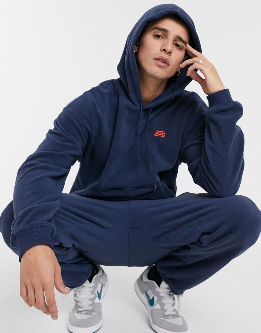 Nike SB microfleece hoodie in navy