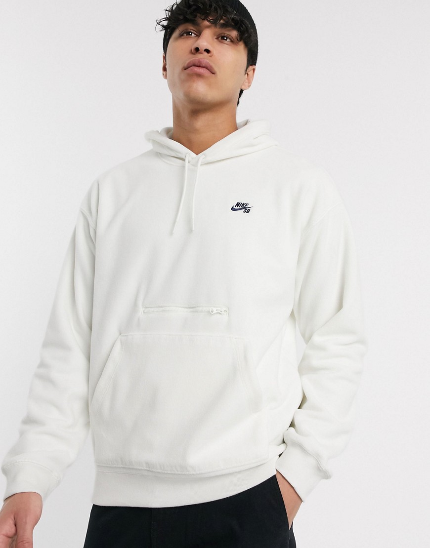 Nike SB microfleece hoodie in white