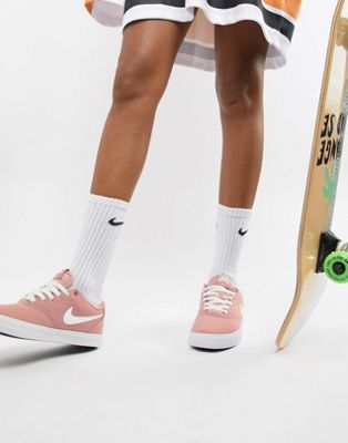 Nike SB Pink Check Solar Canvas Trainers | ASOS