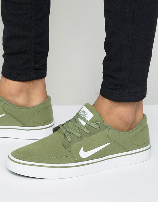 Nike SB Portmore Canvas Trainers In Green 723874-311 | ASOS