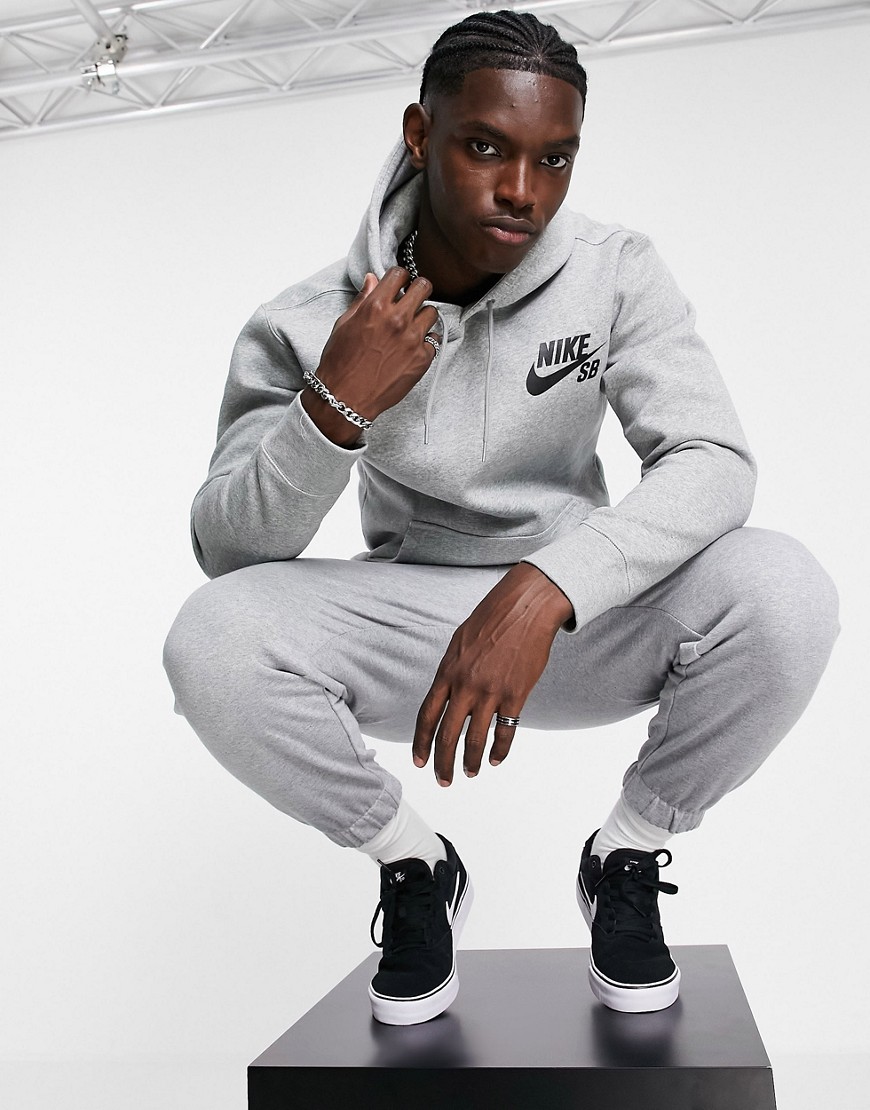 Nike SB Pullover skate hoodie in grey