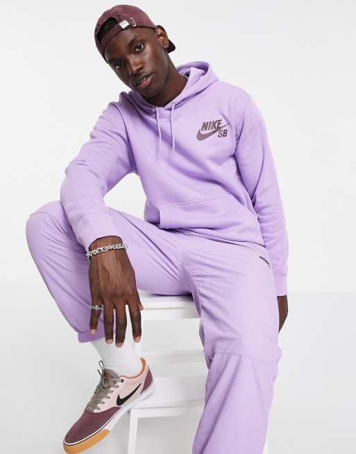 Nike – SB Pullover – Violett huvtröja i skatemodell