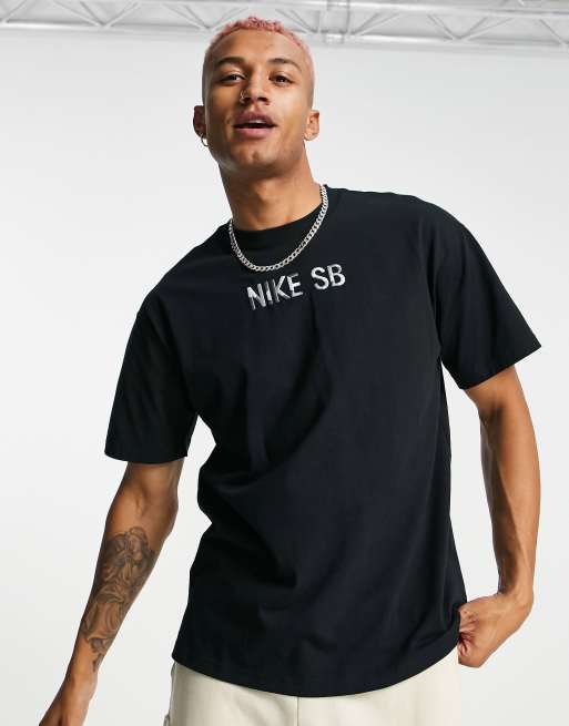 Nike SB – Skate Mosaic – Svart t-shirt med logga