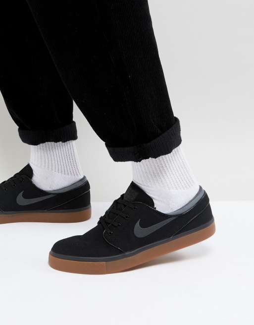 Nike Canvas Trainers With Gum Sole In Black | ASOS