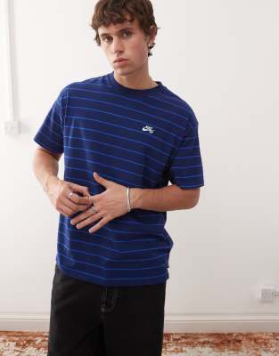 Nike Nike SB stripe t-shirt in navy