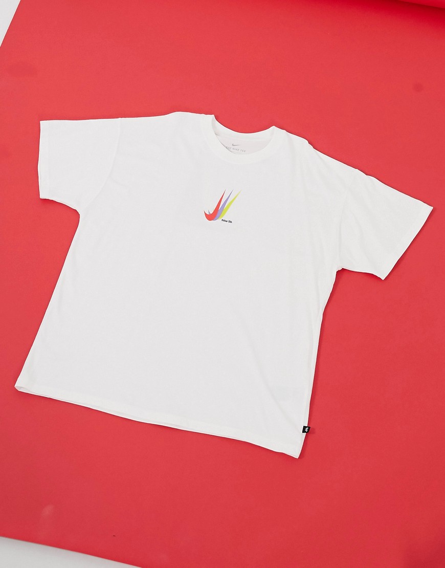 Nike SB swoosh graphic t-shirt in white