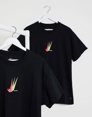 Nike SB - T-shirt à logo virgule - Noir 