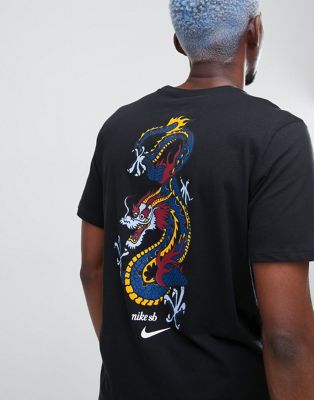 Nike SB T-Shirt With Dragon Print In Black 923436-010 | ASOS