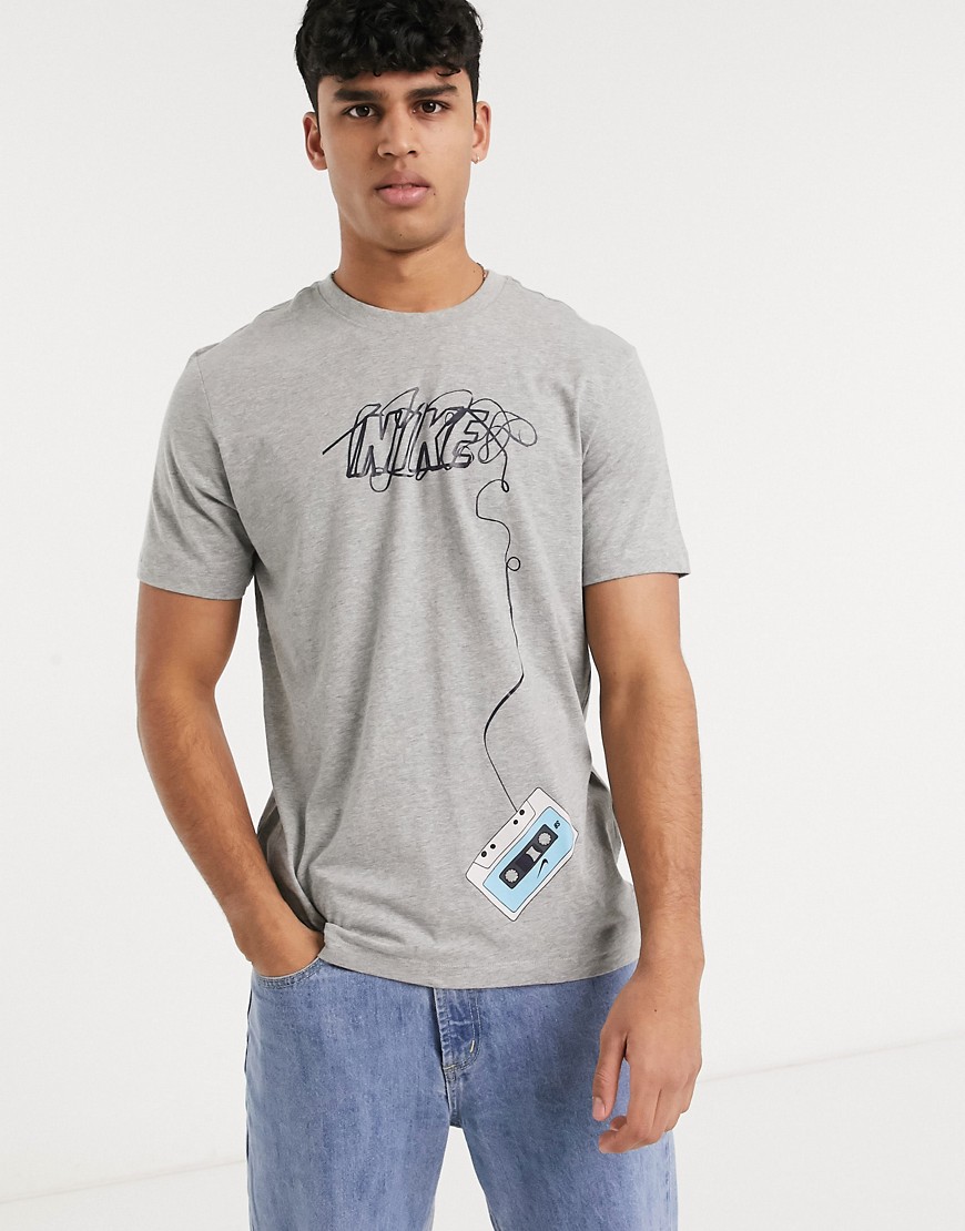 Nike SB - Tape cassette - T-shirt in grijs