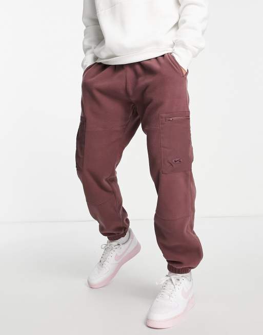 Nike SB Therma FIT Winterized polar fleece cargo joggers in mauve