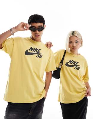 Nike SB - Unisex - T-Shirt in Gelb mit mittigem Logo