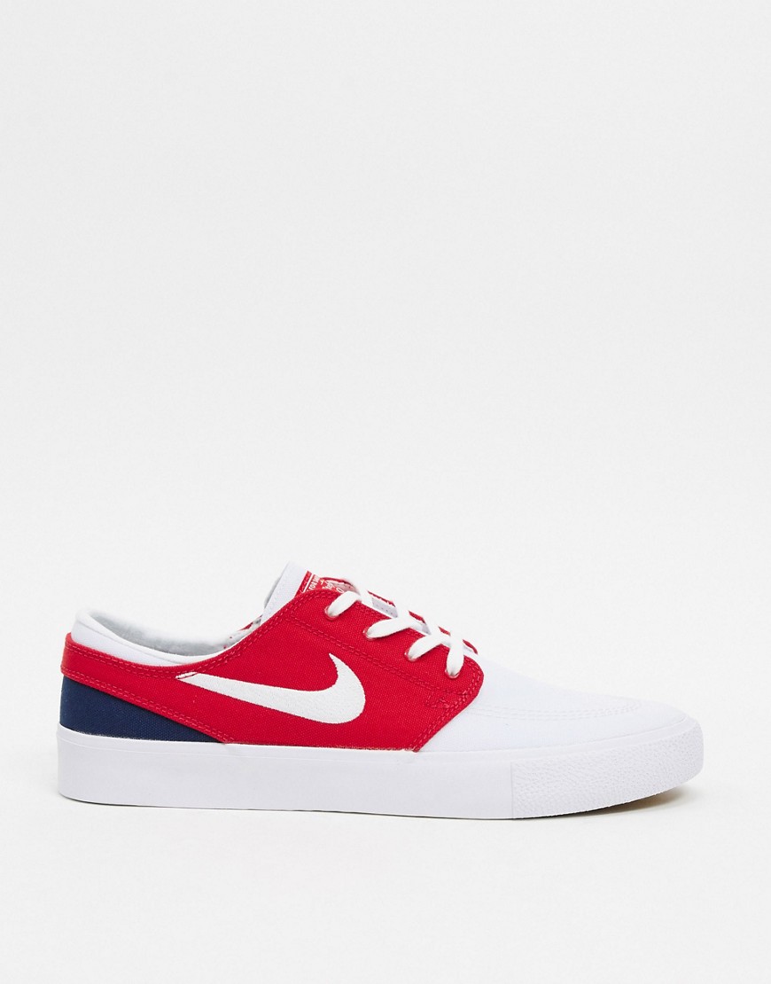 Nike SB - Zoom - Janoski - Canvas sneakers in wit/rood