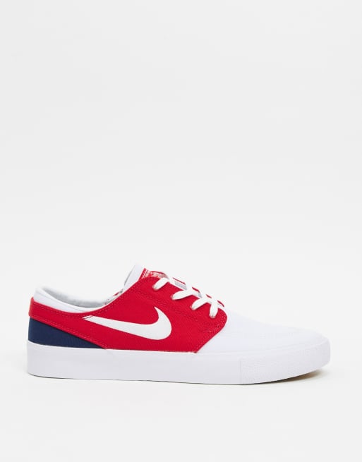 Nike janoski red outlet and white