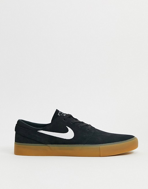 Nike SB Zoom Janoski Remastered suede trainers in black/gum