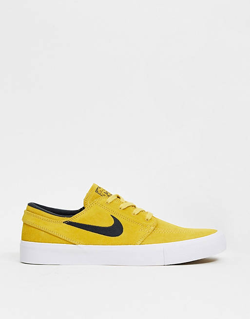 Credential leather Contract Nike SB Zoom Janoski Remastered suede trainers in dusty yellow | ASOS