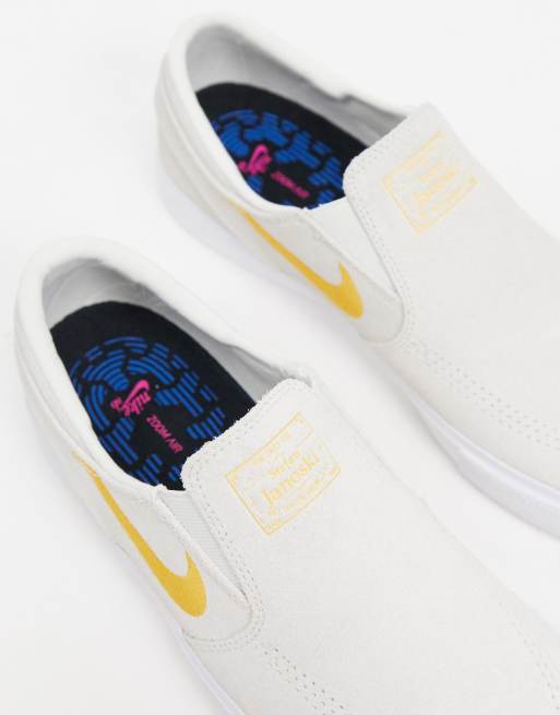 Nike SB Zoom Janoski slip on trainers in off white